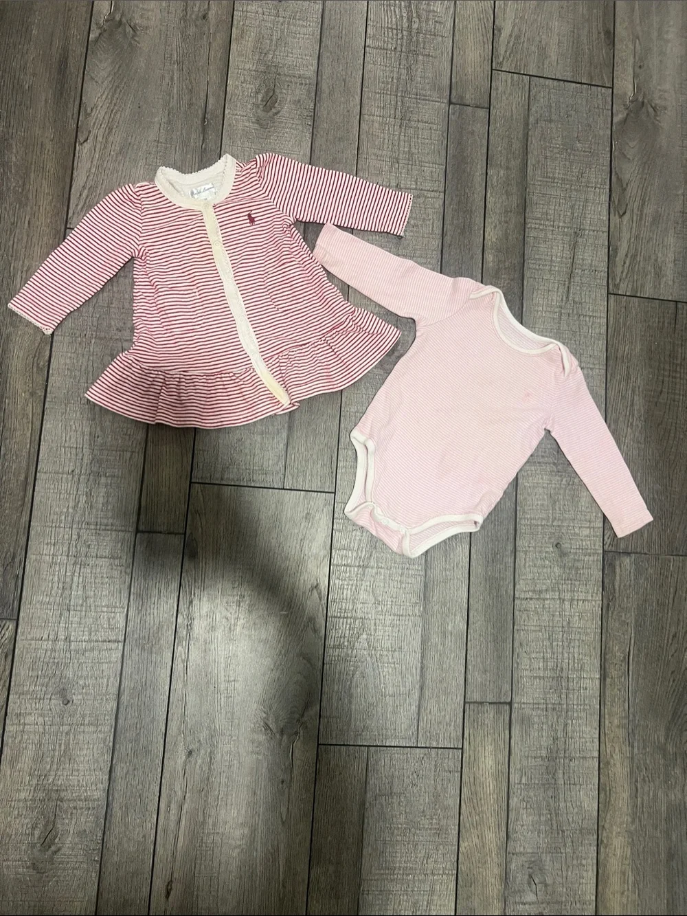 Ralph Lauren Striped Dress & Long Sleeve Onesie